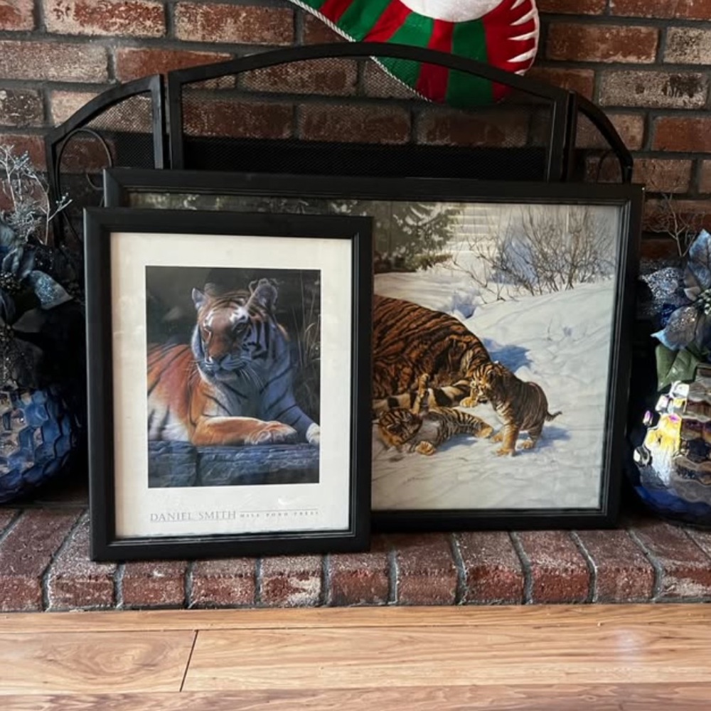 2 Large Framed Tiger Pictures